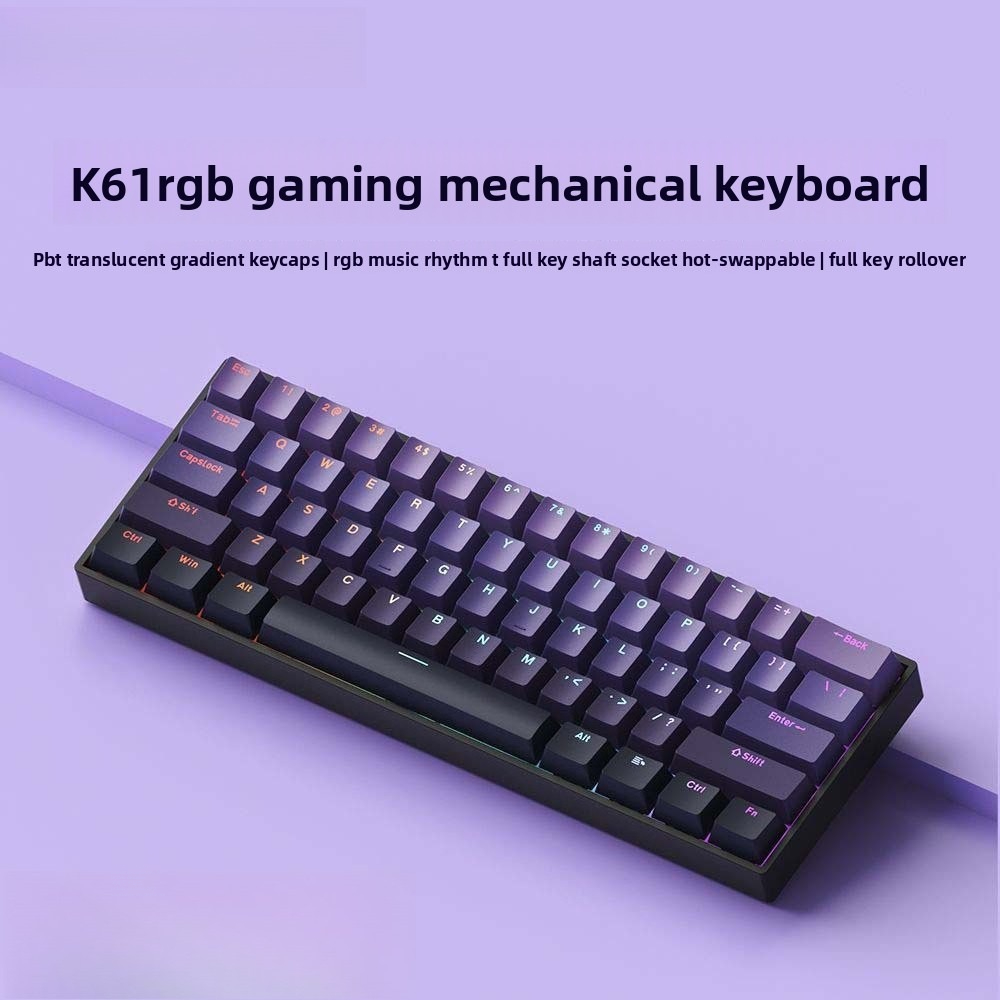 Gaming Keyboard Hot Swappable - Teclado 60% Wireless Bluetooth 2.4G Mechanical