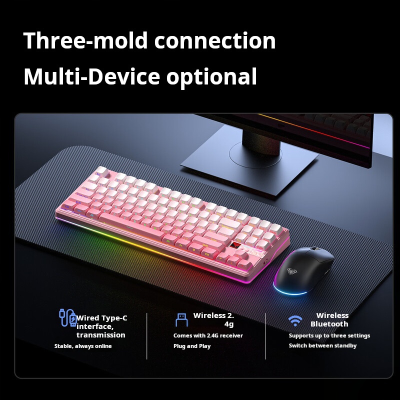 AULA F87 Pro V2 Tri-mode 87 Ke - огляд і ціна Gaming Keyboard Hot Swappable