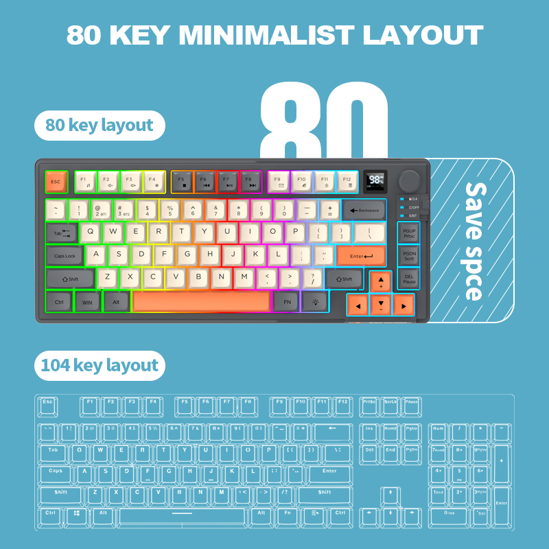 2.4G Bluetooth Wireless Dual-M - огляд і ціна Gaming Keyboard No Rgb