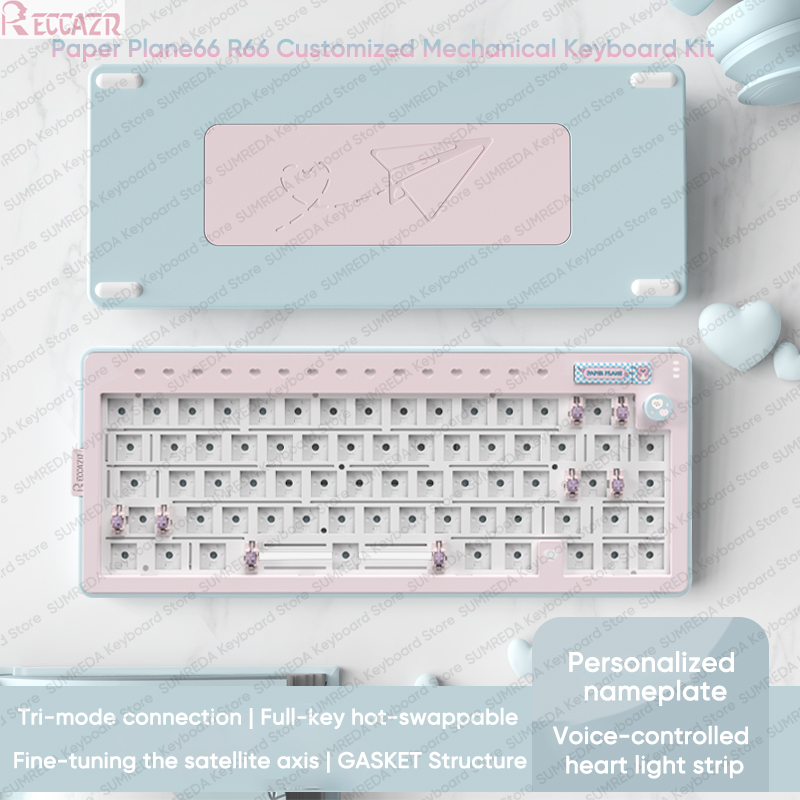 RECCAZR R66 Paper Plane66 Mech - огляд і ціна Gaming Keyboard Hot Swappable