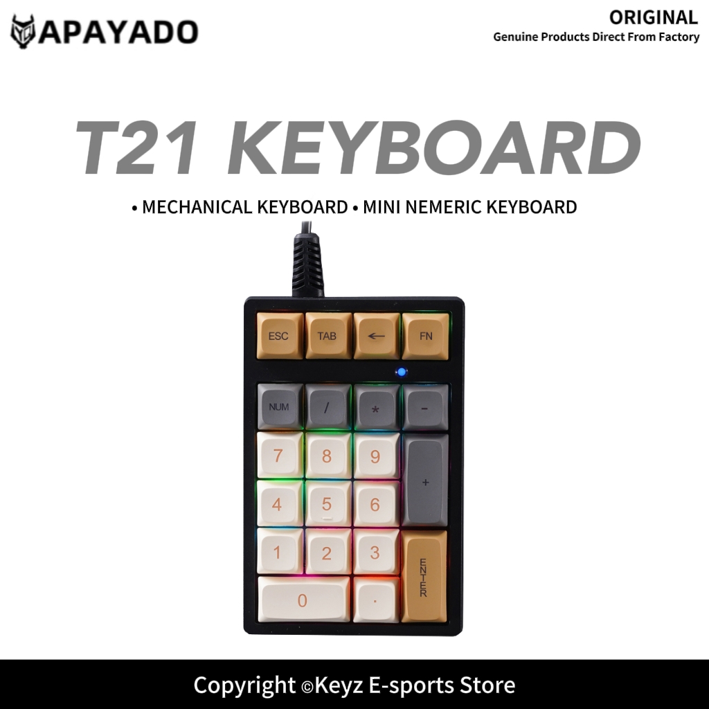 T21 Mini Number Keypad RGB Bac - огляд і ціна Keyboard Gaming Blue Switch