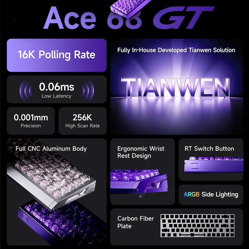 MCHOSE Ace 68 GT Aluminum Allo - огляд і ціна Gaming Keyboard Hot Swappable
